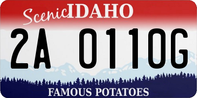 ID license plate 2A0110G