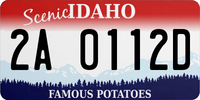 ID license plate 2A0112D