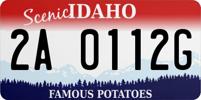 ID license plate 2A0112G
