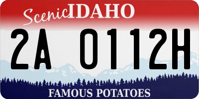 ID license plate 2A0112H
