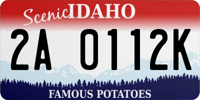 ID license plate 2A0112K