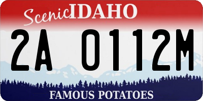 ID license plate 2A0112M