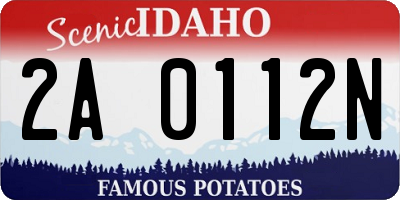 ID license plate 2A0112N