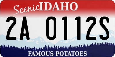 ID license plate 2A0112S