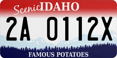 ID license plate 2A0112X