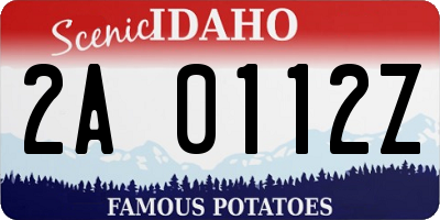 ID license plate 2A0112Z