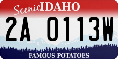 ID license plate 2A0113W