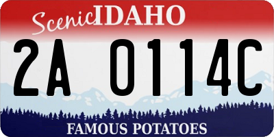 ID license plate 2A0114C