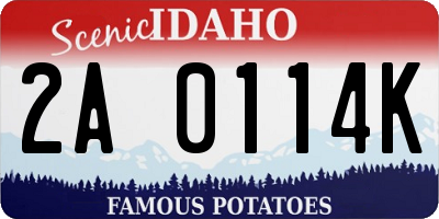 ID license plate 2A0114K