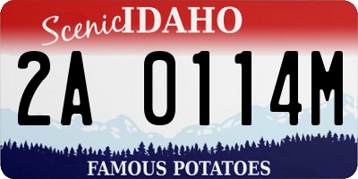 ID license plate 2A0114M