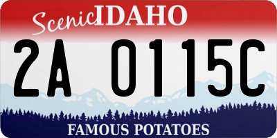 ID license plate 2A0115C