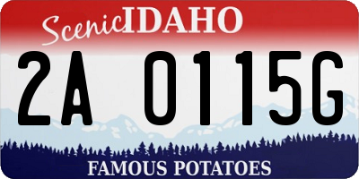 ID license plate 2A0115G