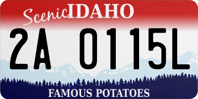 ID license plate 2A0115L