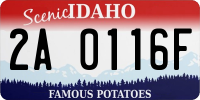ID license plate 2A0116F