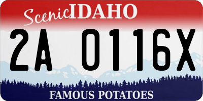 ID license plate 2A0116X