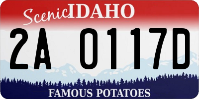 ID license plate 2A0117D