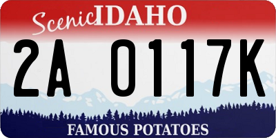 ID license plate 2A0117K