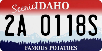 ID license plate 2A0118S