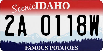 ID license plate 2A0118W