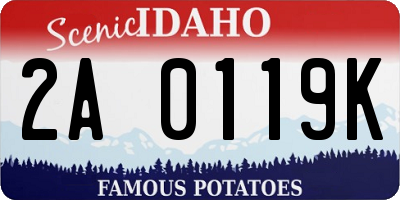 ID license plate 2A0119K