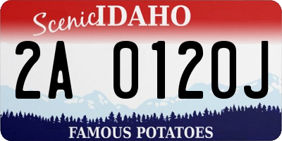 ID license plate 2A0120J