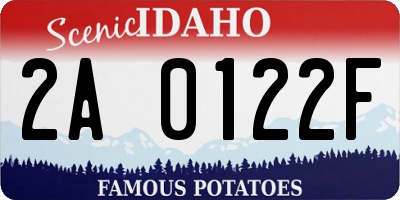 ID license plate 2A0122F