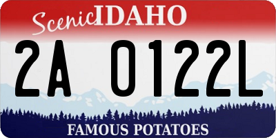 ID license plate 2A0122L