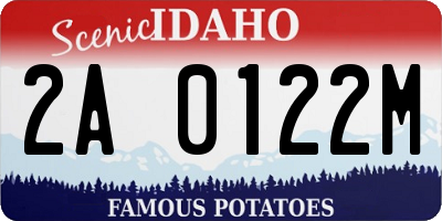ID license plate 2A0122M