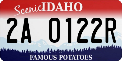 ID license plate 2A0122R