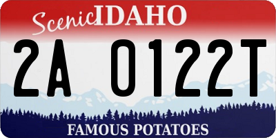 ID license plate 2A0122T