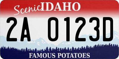 ID license plate 2A0123D