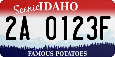 ID license plate 2A0123F