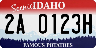 ID license plate 2A0123H