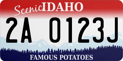 ID license plate 2A0123J