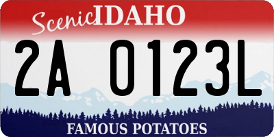 ID license plate 2A0123L