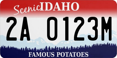 ID license plate 2A0123M