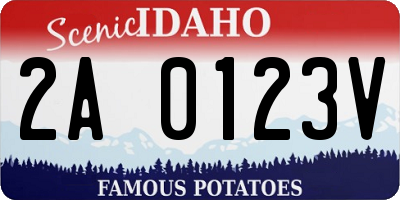ID license plate 2A0123V