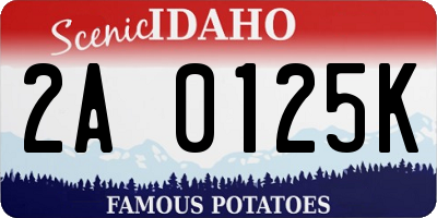 ID license plate 2A0125K