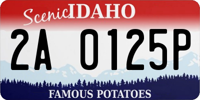 ID license plate 2A0125P