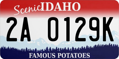 ID license plate 2A0129K