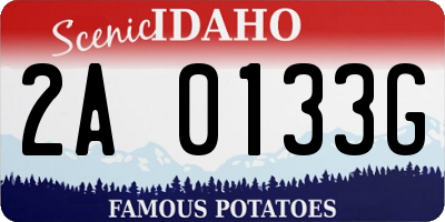 ID license plate 2A0133G
