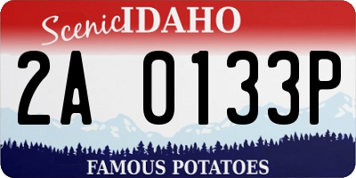 ID license plate 2A0133P