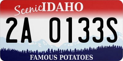 ID license plate 2A0133S