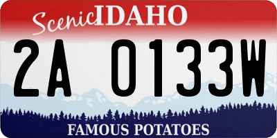 ID license plate 2A0133W