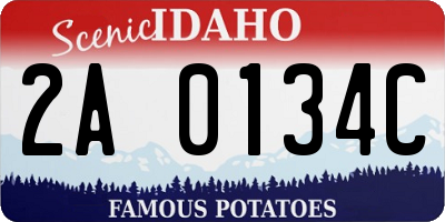 ID license plate 2A0134C