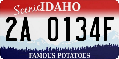 ID license plate 2A0134F