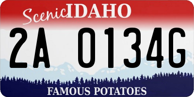 ID license plate 2A0134G