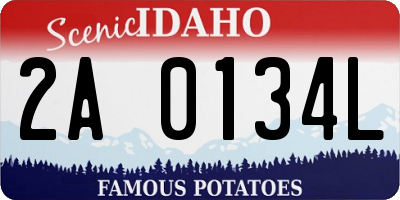 ID license plate 2A0134L