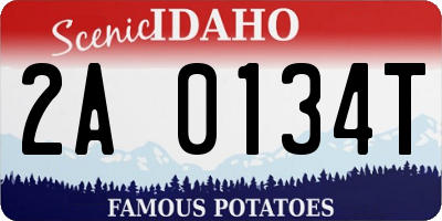 ID license plate 2A0134T