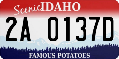 ID license plate 2A0137D